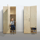 Smrková šatní skříňka s lavičkou