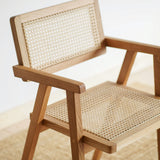 Dubová jídelní židle s ratanovým sedákem Wien.