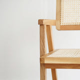 Dubová jídelní židle s ratanovým sedákem Wien.