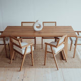 Dubová jídelní židle s čalouněným sedákem Wien.